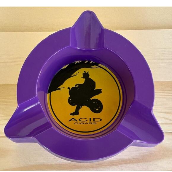 ACID Cigars Purple Melmac Ashtray-Motorcycle Punk Designed in Florida-Rare Color - Picture 1 of 7